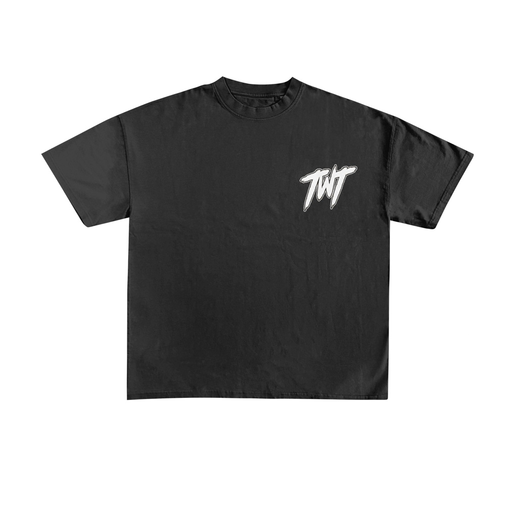 Heal to Feel Tee, black and white, front